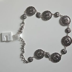 NWT Haute Hippie Boho Silver Chain Belt